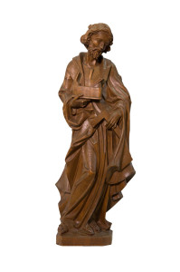 Święty Józef, drewniana rzeźba bejcowana, wysokość 60 cm