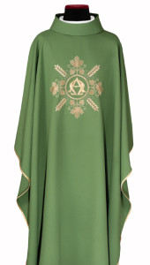 Ornat z motywem Alfa I Omega - zielony