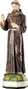 Figura św. Franciszka, materiał żywiczny, wysokość 103 cm
