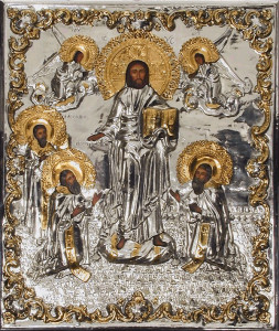 Ikona Jezusa przyjmującego Trzech Wielkich Biskupów