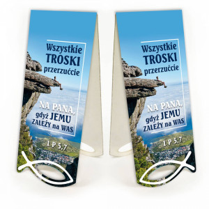 Krajobraz Sentencja - Wszystkie troski... - Zakładka papierowa z magnesem