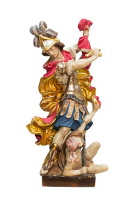 Święty Marcin, rzeźba drewniana, wysokość 64 cm