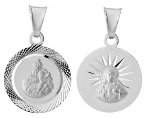 Srebrny medalik - Matka Boska Szkaplerzna (próba 925)