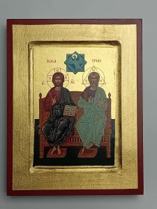 Ikona bizantyjska - Trójca Święta, 18 x 14 cm