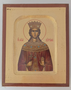 Ikona bizantyjska -  św. Irena, 12,5 x 10,5 cm  