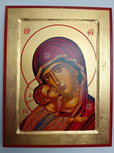 Ikona bizantyjska - Matka Boża z Dzieciątkiem, 31 x 24 cm
