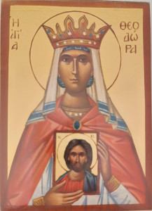 Ikona bizantyjska - św. Teodora, 9 x 12,5 cm