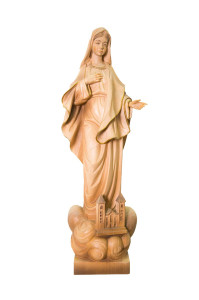 Madonna z Medjugorie, drewniana rzeźba bejcowana, wysokość 60 cm