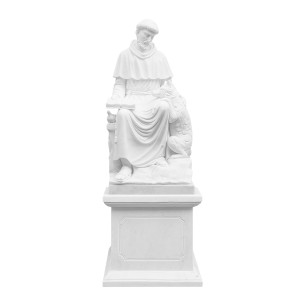 Figura z marmuru św. Franciszek z Asyżu 150 cm ręcznie rzeźbiona