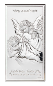 Obrazek Aniołek z latarenką z modlitwą, prostokątny