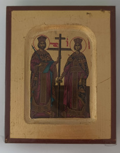 Ikona bizantyjska -  św. Konstantyn i św. Helena, 12,5 x 10,5 cm   