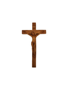 Płaskorzeźba gipsowa brązowa 14x25 cm - Krzyż 
