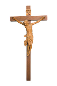 Krzyż z pasyjką, rzeźba drewniana, wysokość 90 cm
