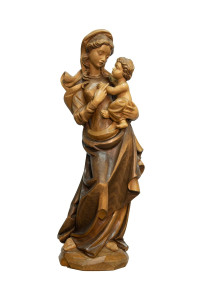 Madonna, drewniana rzeźba bejcowana, wysokość 72 cm