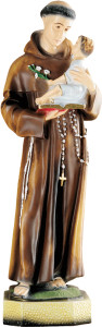 Figura św. Antoniego, materiał żywiczny, wysokość 64 cm