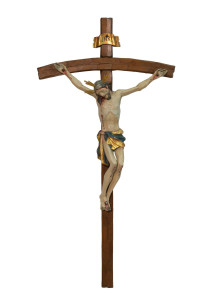 Krzyż z pasyjką, rzeźba drewniana, wysokość 77 cm
