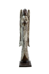 Anioł współczesny, rzeźba bejcowana, wysokość 80 cm