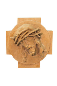 Głowa Chrystusa na krzyżu, płaskorzeźba, wysokość 20 cm