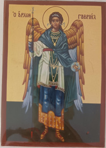 Ikona bizantyjska - Archanioł Gabriel, 9 x 12,5 cm