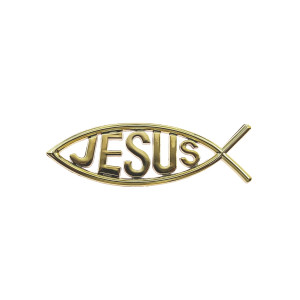 Naklejka - rybka chrześcijańska - Ichtys - JESUS