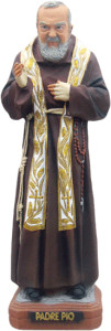 Figura św. Ojca Pio, materiał żywiczny, wysokość 56 cm