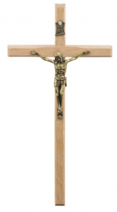 Krzyż drewniany, jasny, wysokość 15 cm