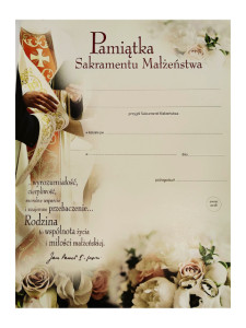 Pamiątka sakramentu małżeństwa