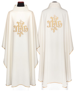 Ornat ecri z wyszytym IHS bardzo ozdobny