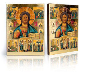 Ikona Chrystus Pantokrator i sceny z życia 