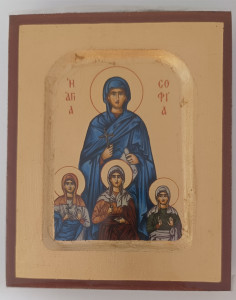 Ikona bizantyjska -  św. Zofia, 12,5 x 10,5 cm    