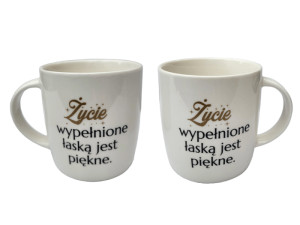Kubek ŻYCIE WYPEŁNIONE ŁASKĄ JEST PIĘKNE