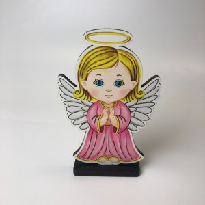 Aniołek stojący dziewczynka  - kolorowy