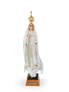 Figura Matki Bożej Fatimskiej, z brokatem, wysokość 21 cm