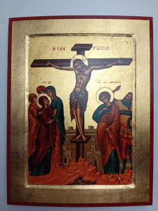 Ikona bizantyjska - Ukrzyżowanie Jezusa, 31 x 24 cm