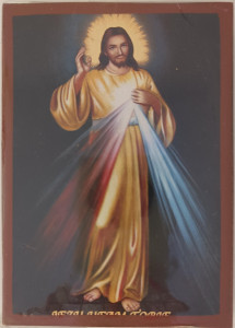 Ikona bizantyjska - Jezus Miłosierny, 9 x 12,5 cm