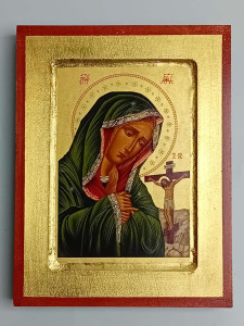 Ikona bizantyjska - Matka Boża Bolesna, 18 x 14 cm