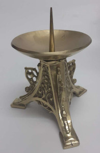 Lichtarz, świecznik ołtarzowy mosiężny, wysokość 15 cm