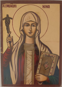 Ikona bizantyjska - św. Nina, 9 x 12,5 cm