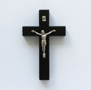 Krzyż wiszący - 14cm /drewniany (czarny)