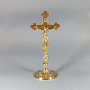 Krzyż ołtarzowy, mosiężny, wys. 30 cm