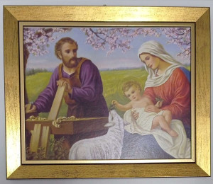 Obraz w ramie Święta Rodzina (Józef przy pracy), 30 x 25 cm