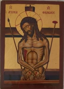 Ikona bizantyjska - Chrystus umeczony 9 x 12,5 cm (1)