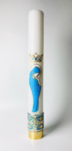 Rorata, świeca Maryjna ręcznie malowana 65cm/9cm