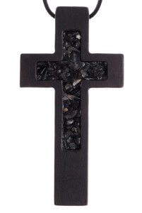 Naszyjnik krzyż z pudełko ozdobne