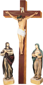Pasja - Chrystus, Maryja, Jan, materiał żywiczny, rozmiar 165 cm x 140 cm