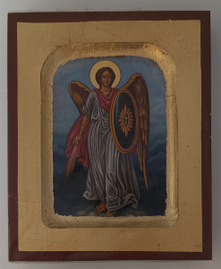Ikona bizantyjska -  Archanioł Michał, 12,5 x 10,5 cm   