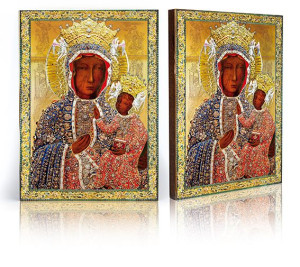 Ikona Matka Boża Częstochowska w sukience diamentowej
