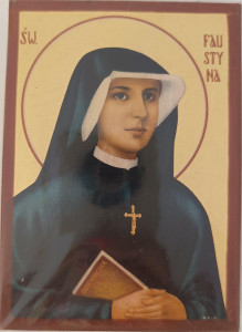 Ikona bizantyjska - św. Faustyna, 9 x 12,5 cm 