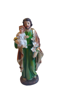 Figurka - Święty Józef 14 cm - zielony 