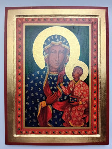 Ikona bizantyjska - Matka Boska Częstochowska, 40 x 30 cm